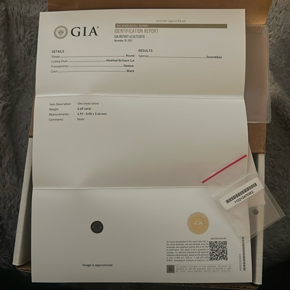 RARE GIA Certified Natural Serendibite 0.6cts Gemstone brilliant cut - Picture 1 of 11